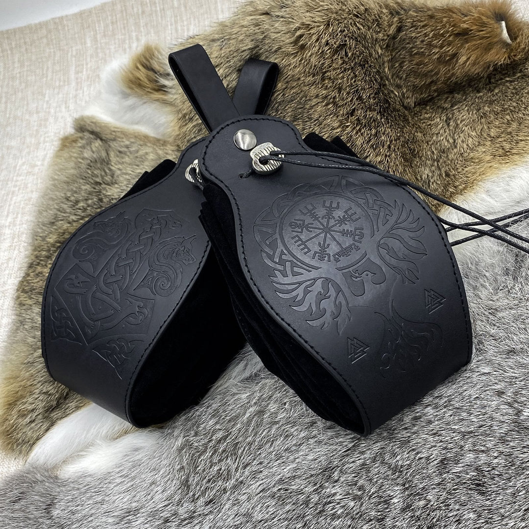 WorldNorse Viking Style Leather Belt Pouch Bag