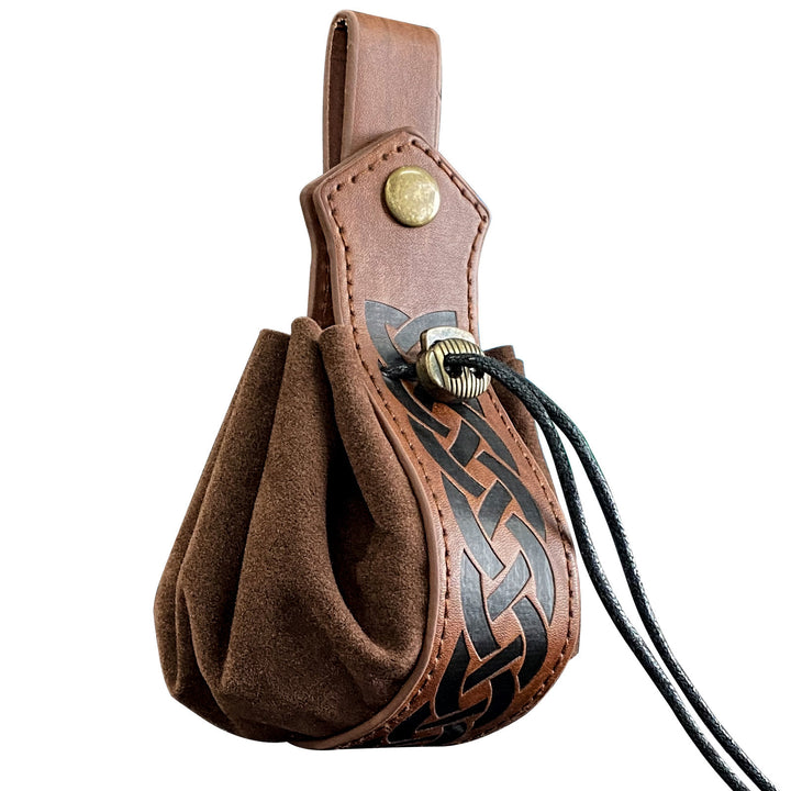 WorldNorse Celtic Knot  Leather Belt Pouch Bag