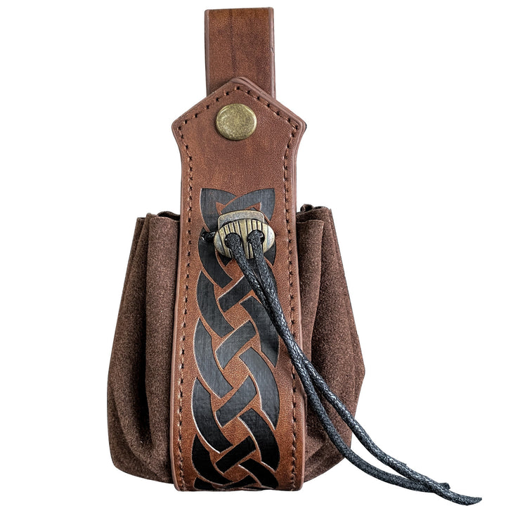 WorldNorse Celtic Knot  Leather Belt Pouch Bag