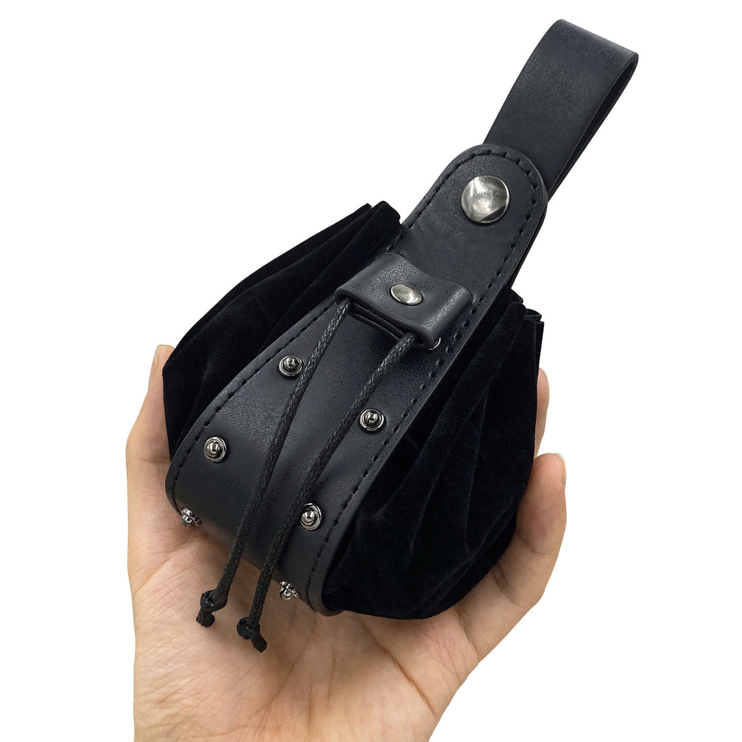 WorldNorse Rivet Accent Leather Belt Pouch Bag