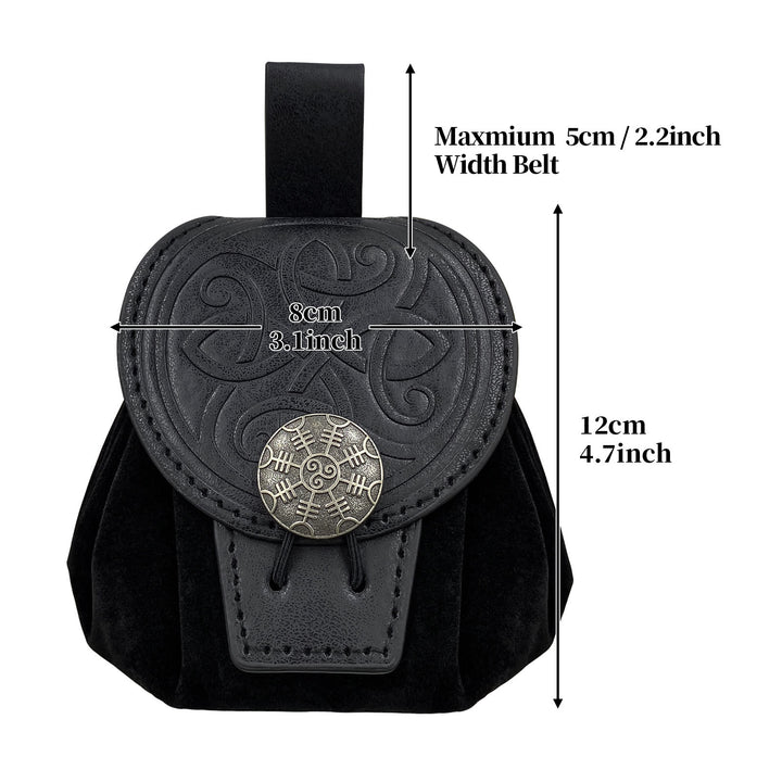 WorldNorse Helm of Awe Leather Belt Pouch Bag