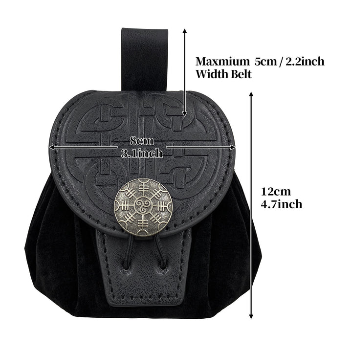 WorldNorse Helm of Awe Leather Belt Pouch Bag