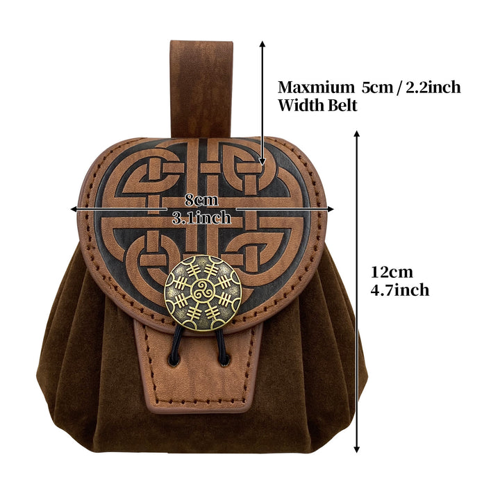 WorldNorse Helm of Awe Leather Belt Pouch Bag