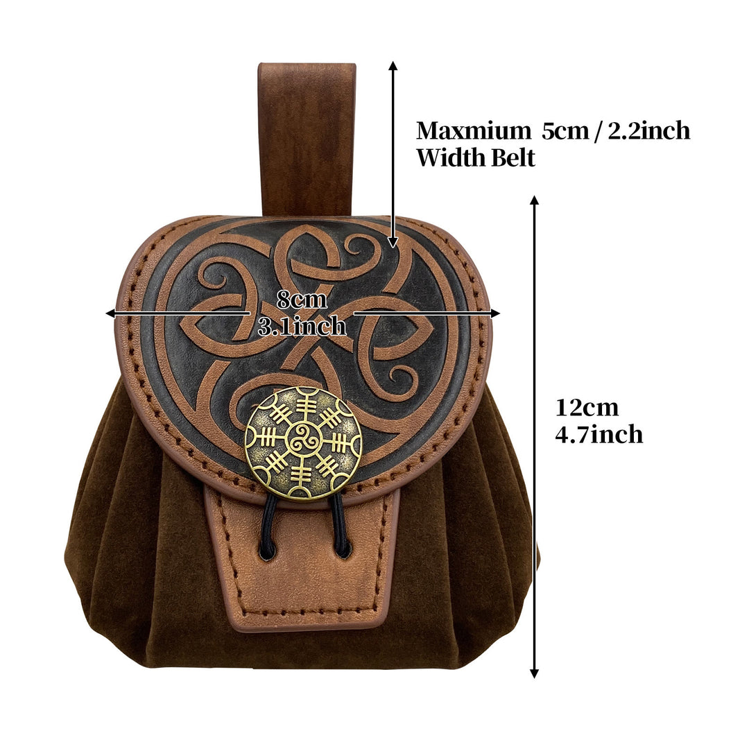 WorldNorse Helm of Awe Leather Belt Pouch Bag