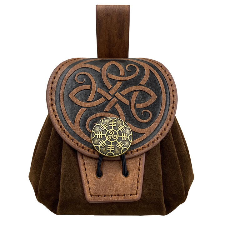 WorldNorse Helm of Awe Leather Belt Pouch Bag