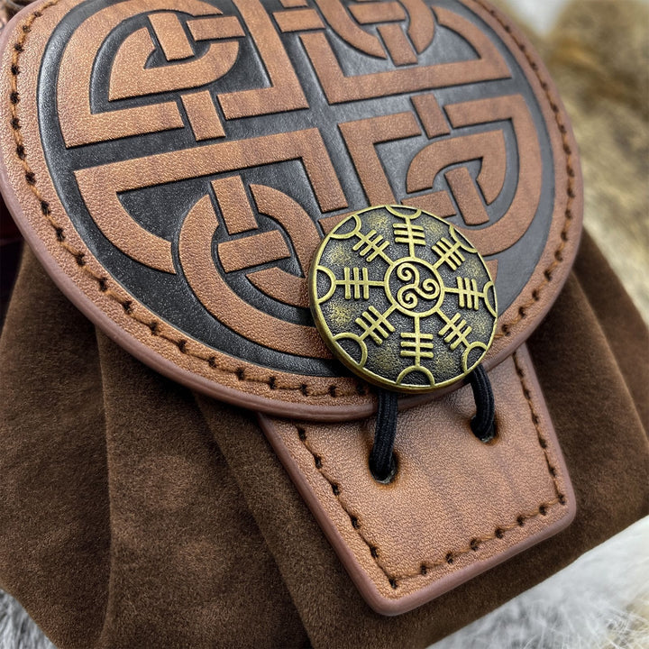 WorldNorse Helm of Awe Leather Belt Pouch Bag