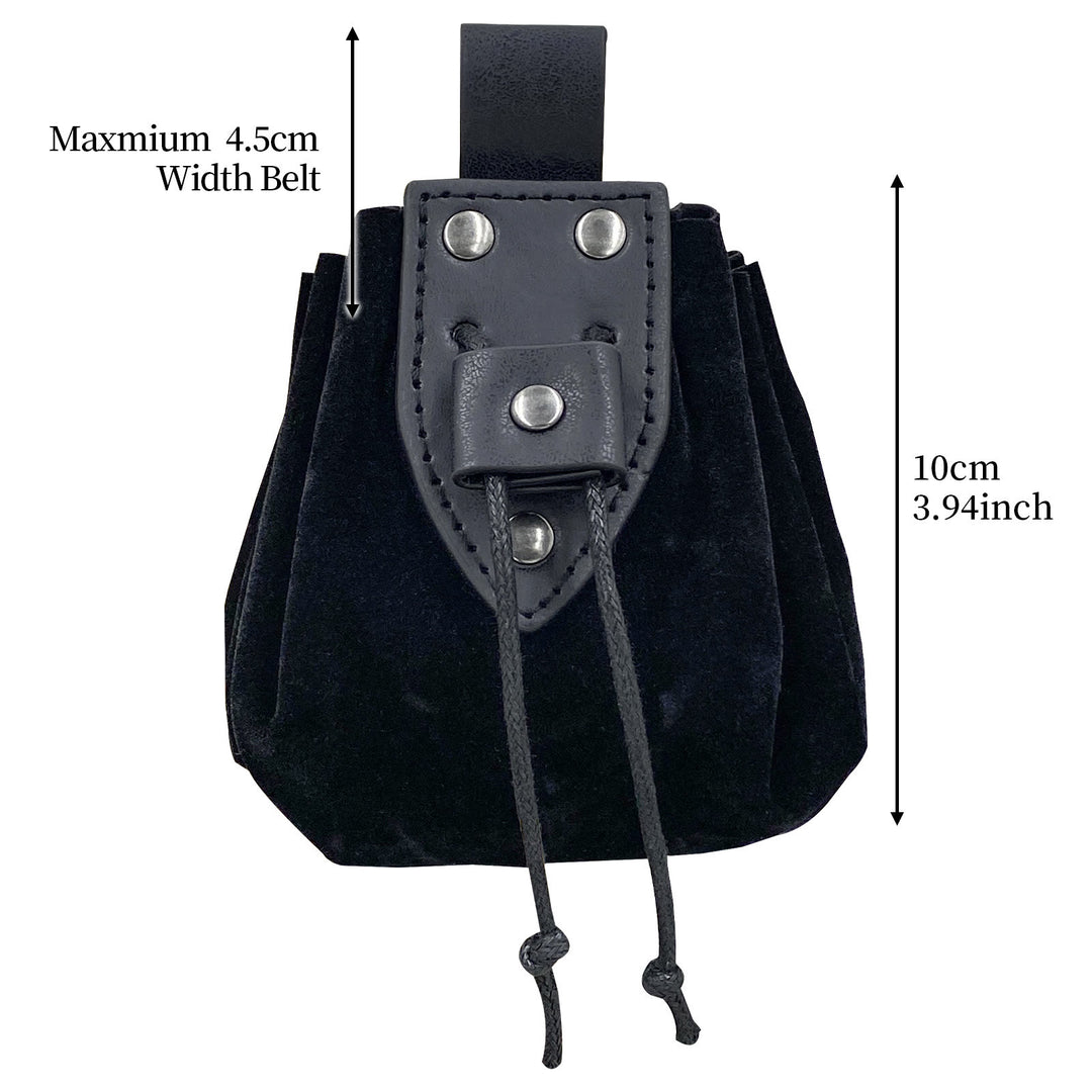 WorldNorse Drawstring Leather Belt Pouch Bag