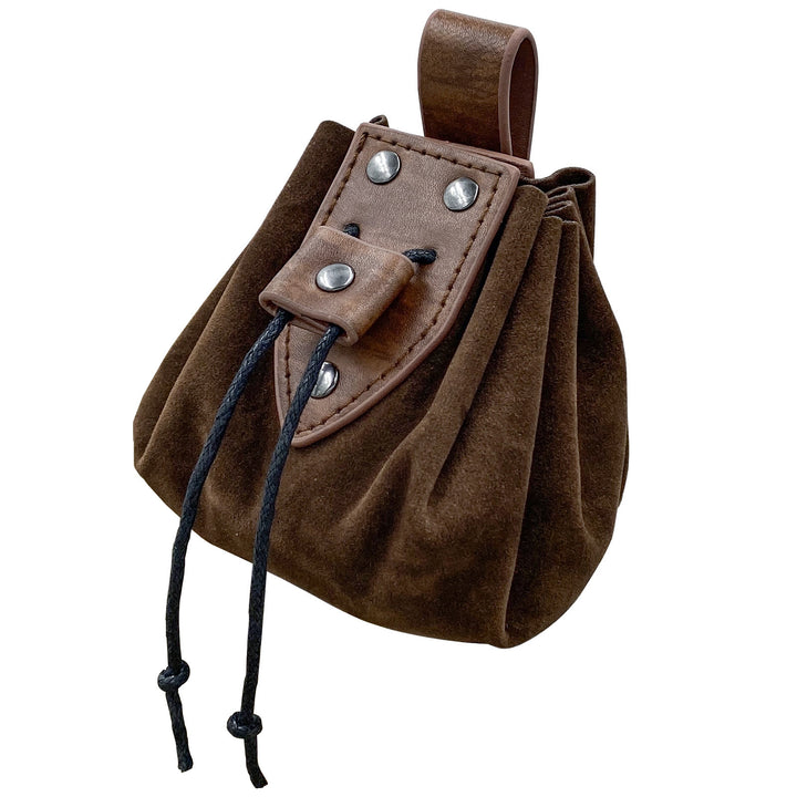 WorldNorse Drawstring Leather Belt Pouch Bag