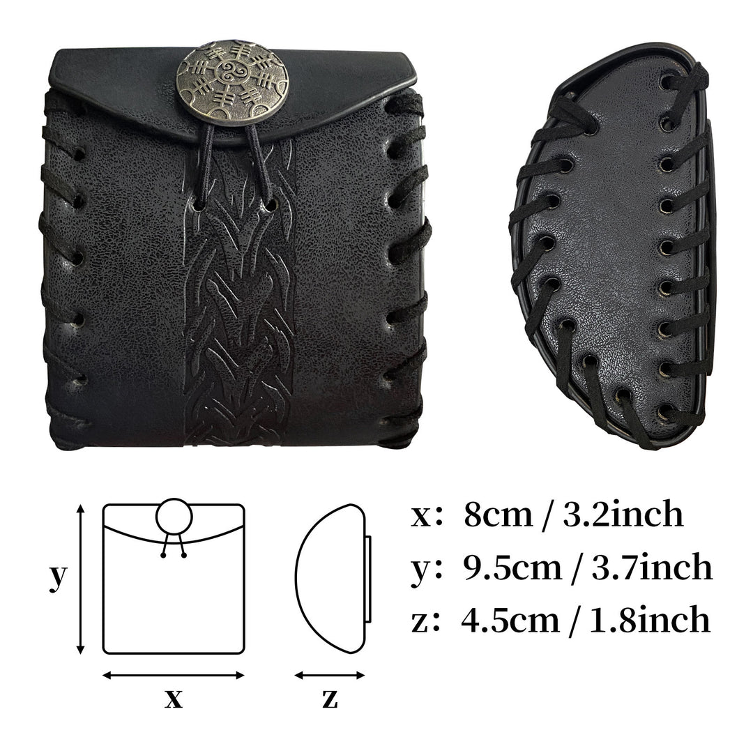 WorldNorse Celtic Knot Leather Belt Pouch Square Bag