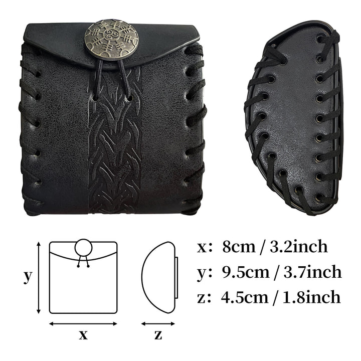 WorldNorse Celtic Knot Leather Belt Pouch Square Bag