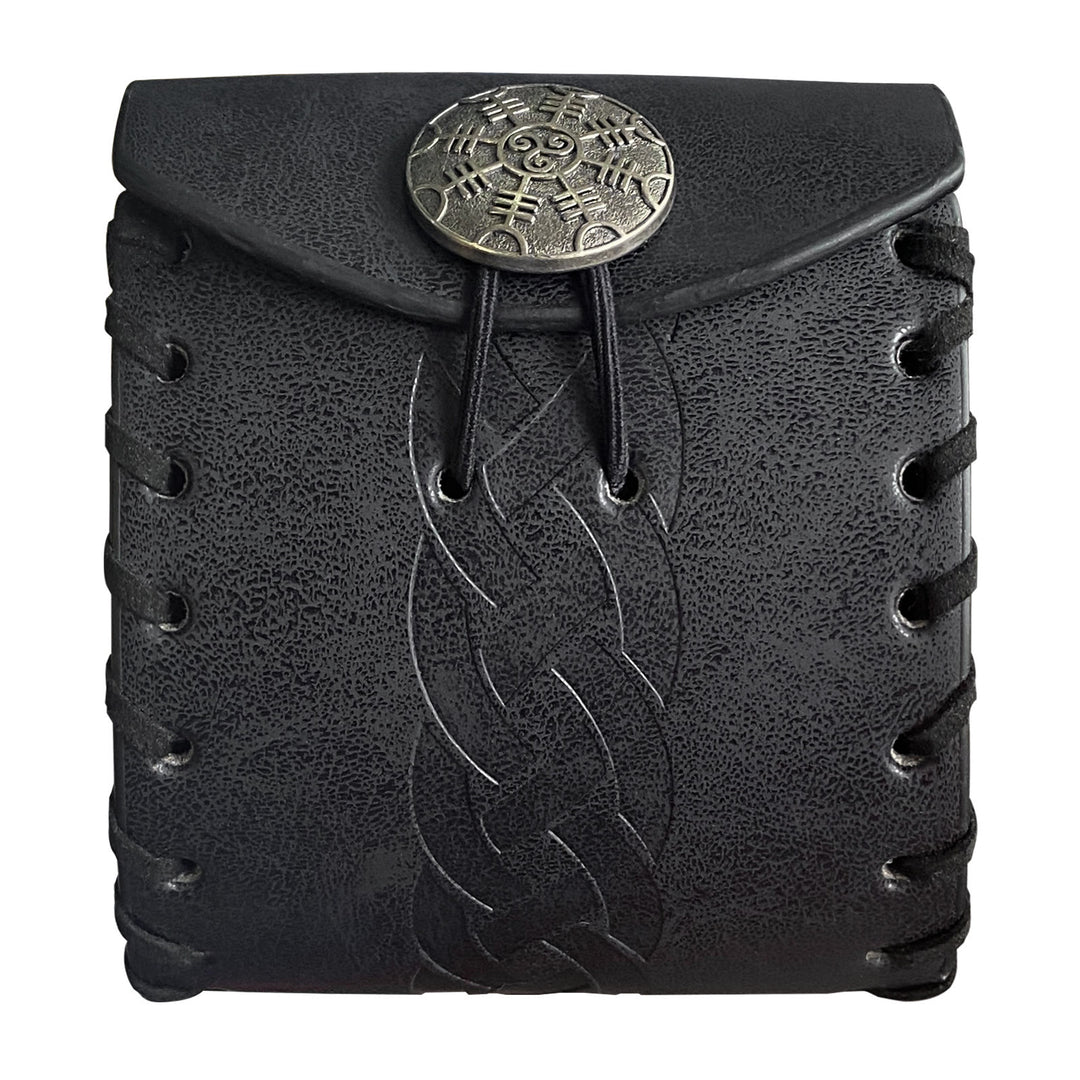 WorldNorse Celtic Knot Leather Belt Pouch Square Bag