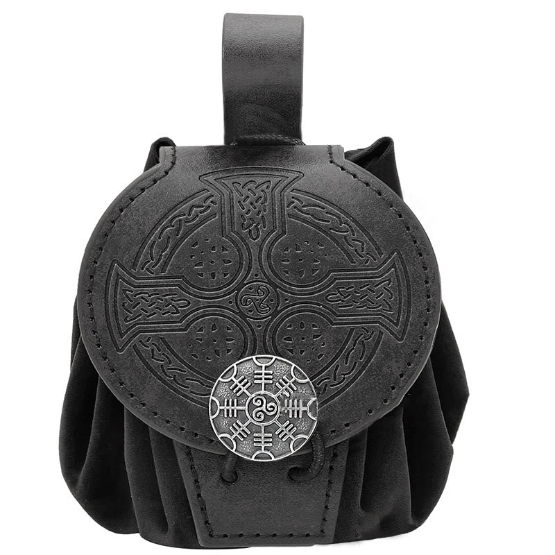 WorldNorse Wolve Leather Belt Pouch Bag - Style#4 - Black - image 16