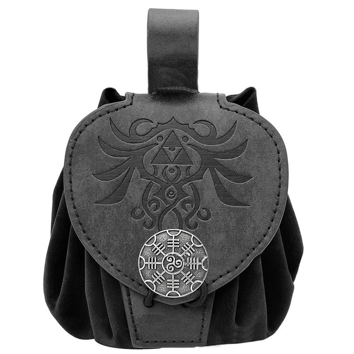 WorldNorse Wolve Leather Belt Pouch Bag - Style#1 - Black - image 3