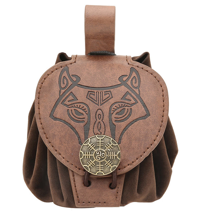 WorldNorse Wolve Leather Belt Pouch Bag - Style#2 - Brown - image 5