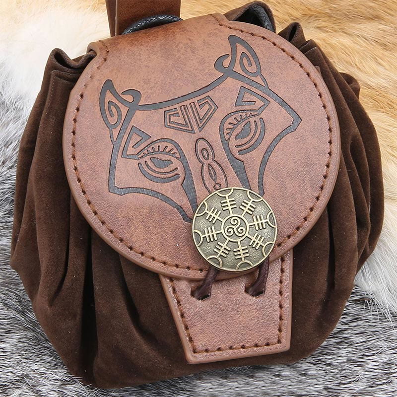 WorldNorse Wolve Leather Belt Pouch Bag