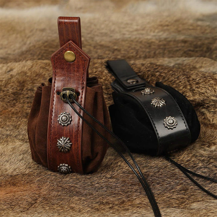 WorldNorse Medieval Suede Leather Belt Pouch Bag