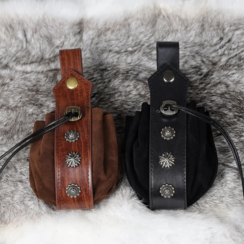 WorldNorse Medieval Suede Leather Belt Pouch Bag