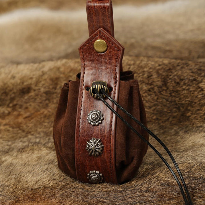 WorldNorse Medieval Suede Leather Belt Pouch Bag