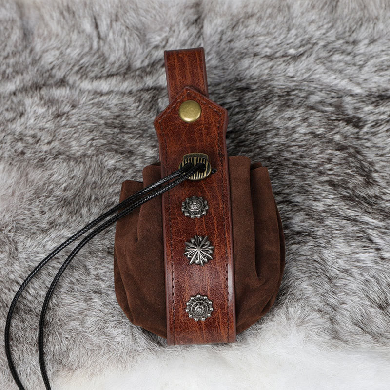 WorldNorse Medieval Suede Leather Belt Pouch Bag