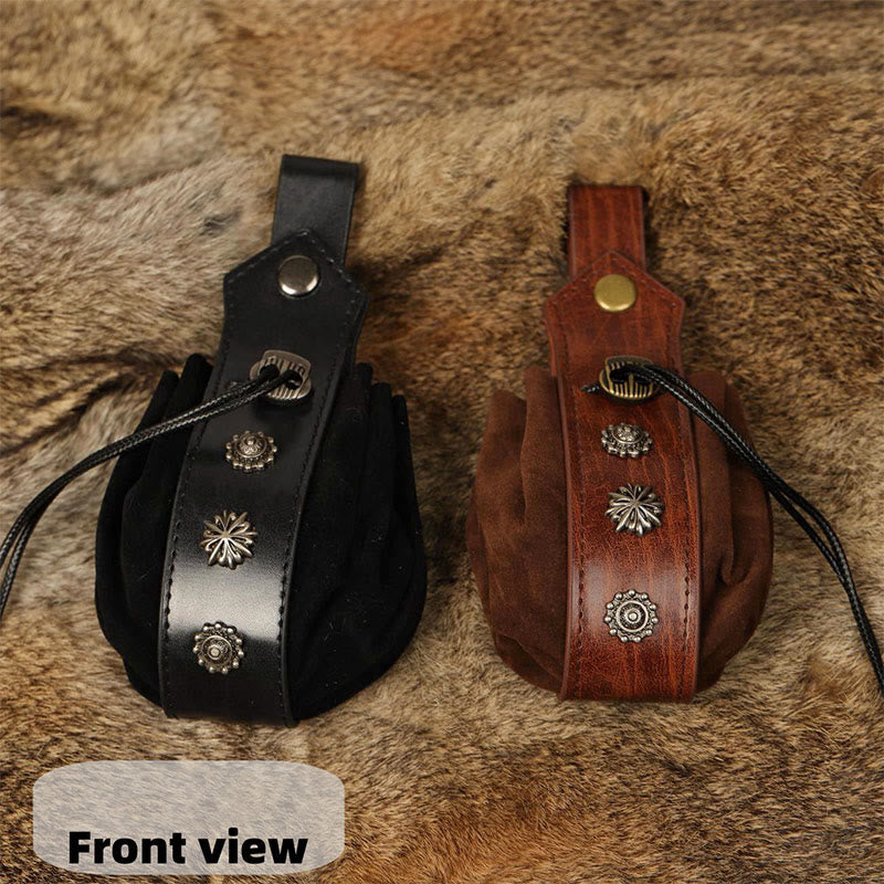 WorldNorse Medieval Suede Leather Belt Pouch Bag