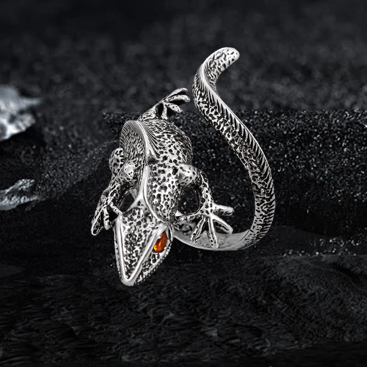 WorldNorse Retro Lizard Adjustable Ring