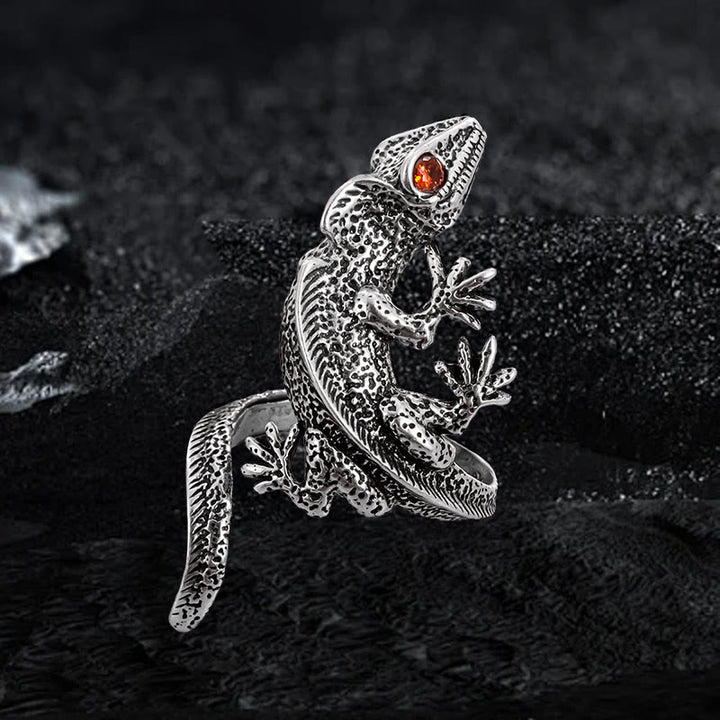 WorldNorse Retro Lizard Adjustable Ring