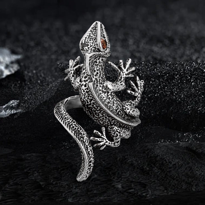 WorldNorse Retro Lizard Adjustable Ring