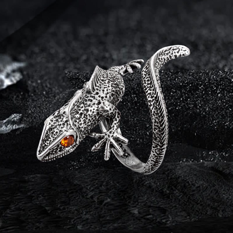 WorldNorse Retro Lizard Adjustable Ring