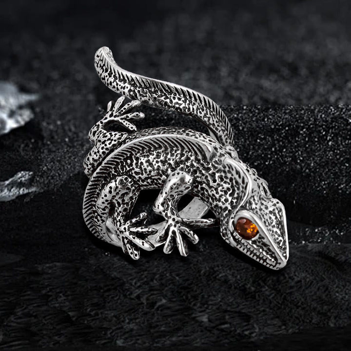 WorldNorse Retro Lizard Adjustable Ring