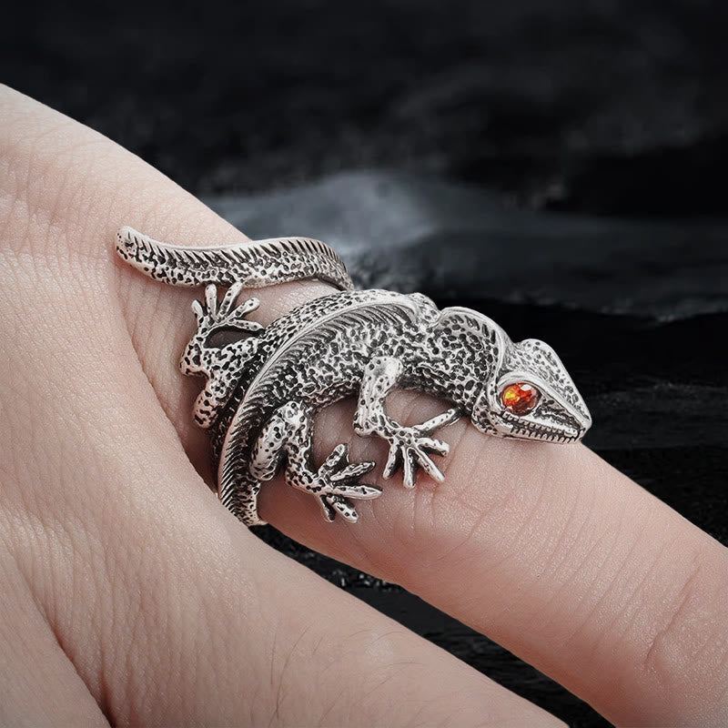 WorldNorse Retro Lizard Adjustable Ring