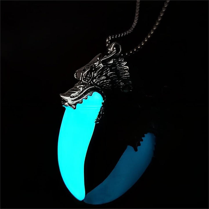 WorldNorse Glow in the Dark Wolf Teeth Necklace