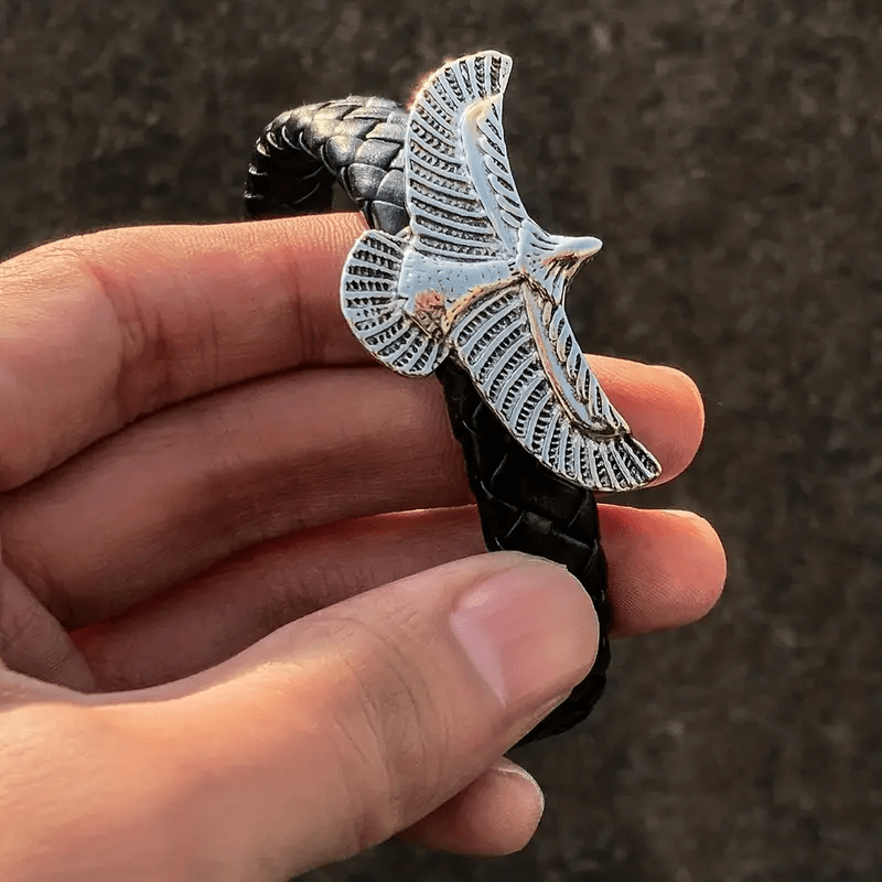 WorldNorse "Soaring Freedom" Eagle Leather Bracelet