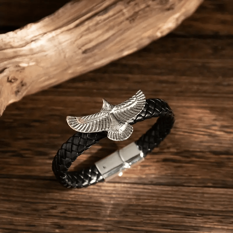 WorldNorse "Soaring Freedom" Eagle Leather Bracelet - image 2