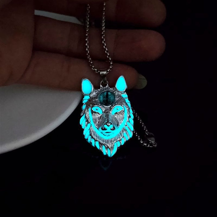 WorldNorse Glow In The Dark Wolf Spirit Necklace