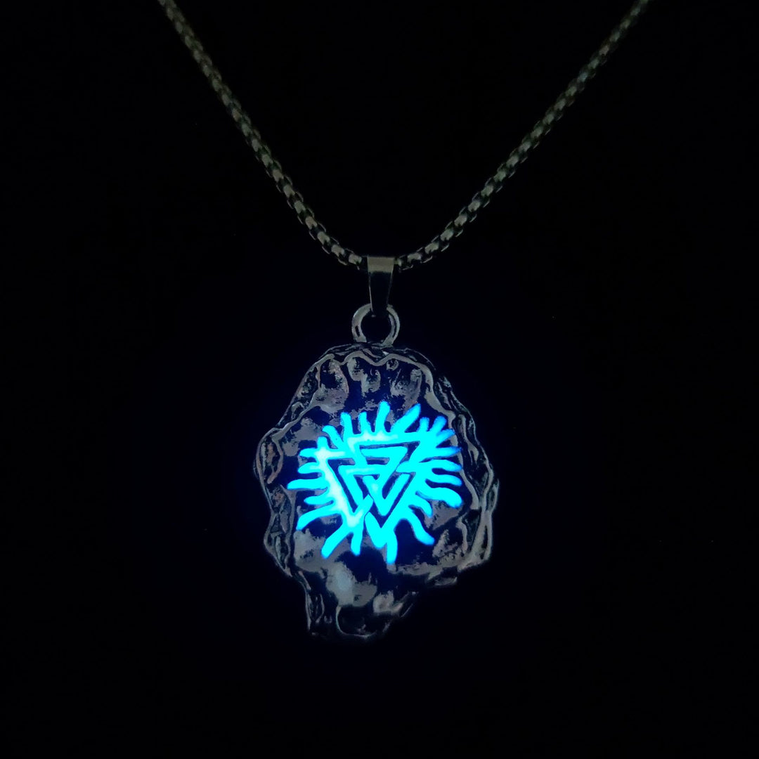 WorldNorse Viking Valknut Symbol Glow Necklace