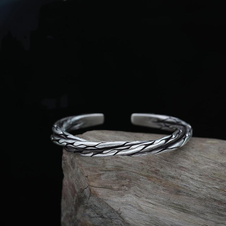 WorldNorse Handcrafted Dual Twist Cuff Bracelet