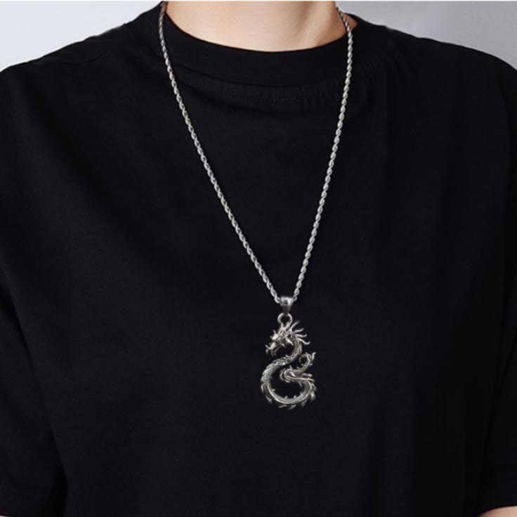 WorldNorse Claw-free Dragon Coiled Necklace