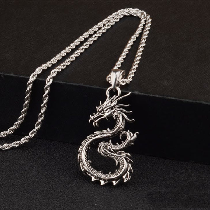 WorldNorse Claw-free Dragon Coiled Necklace