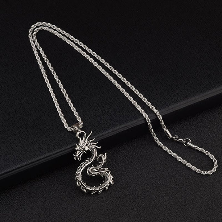 WorldNorse Claw-free Dragon Coiled Necklace