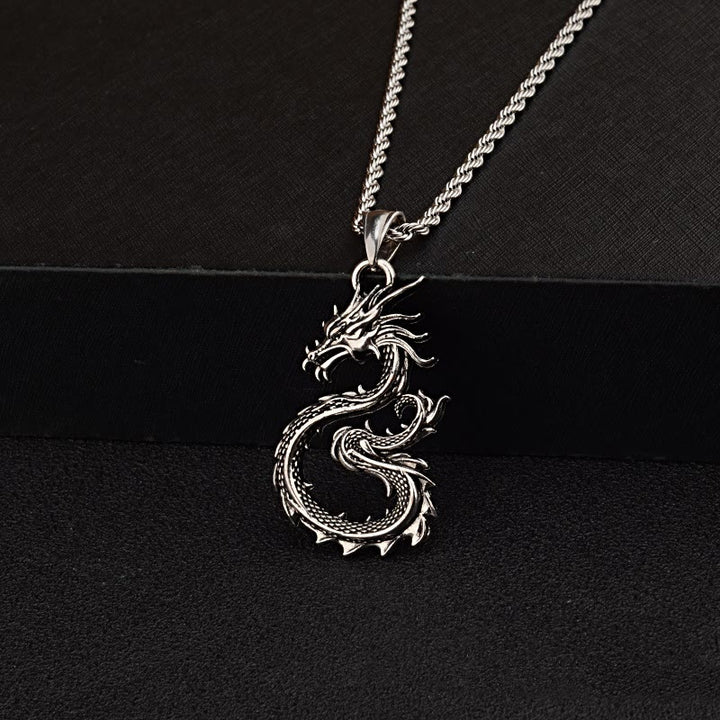 WorldNorse Claw-free Dragon Coiled Necklace