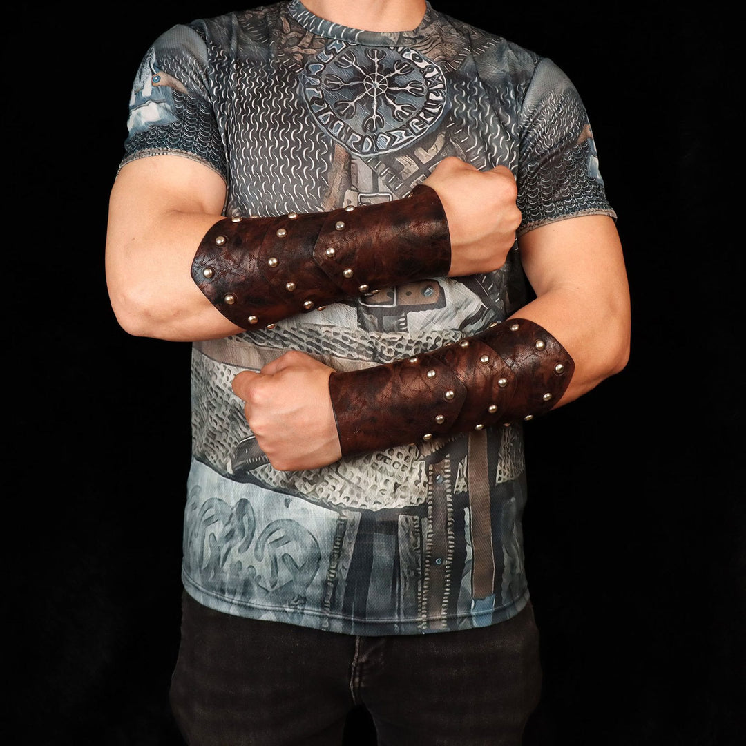 WorldNorse Knight Eco Leather Arm Bracers