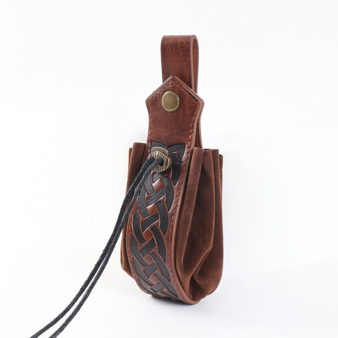 WorldNorse Leather Arm Bracers Belt Pouch Bag Set