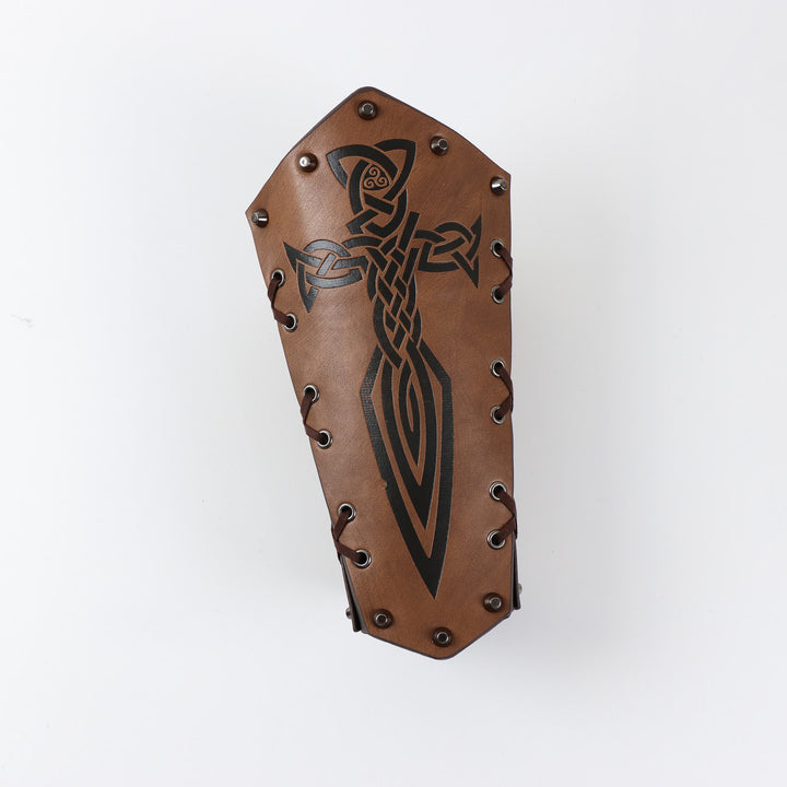 WorldNorse Leather Arm Bracers Belt Pouch Bag Set