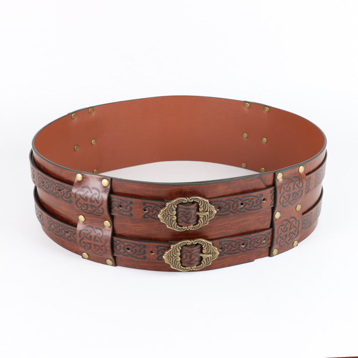 WorldNorse Leather Arm Bracers Belt Pouch Bag Set