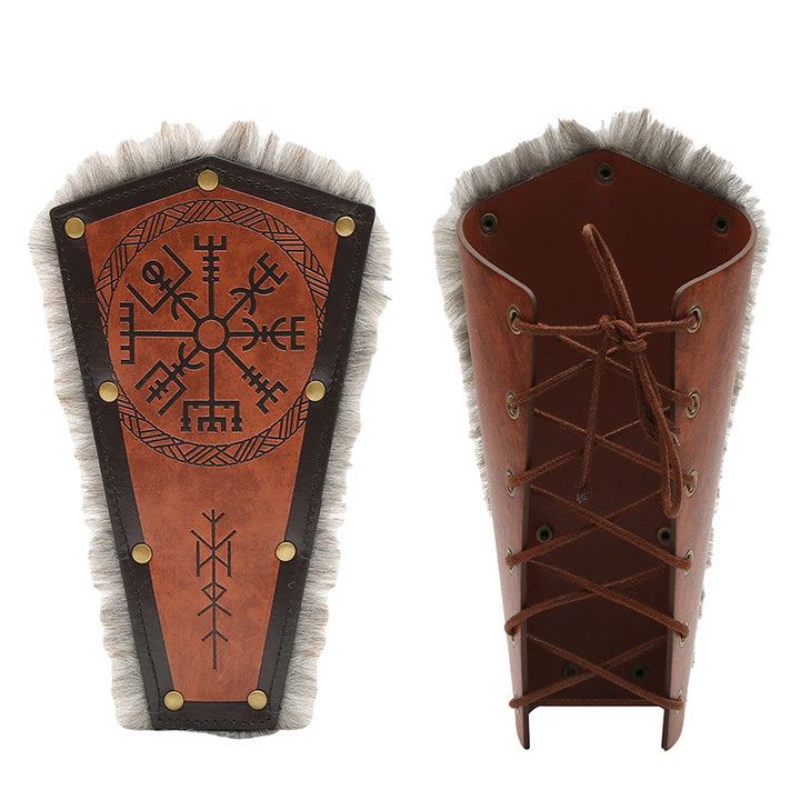 WorldNorse Vegvisir Guard Eco Leather Arm Bracers