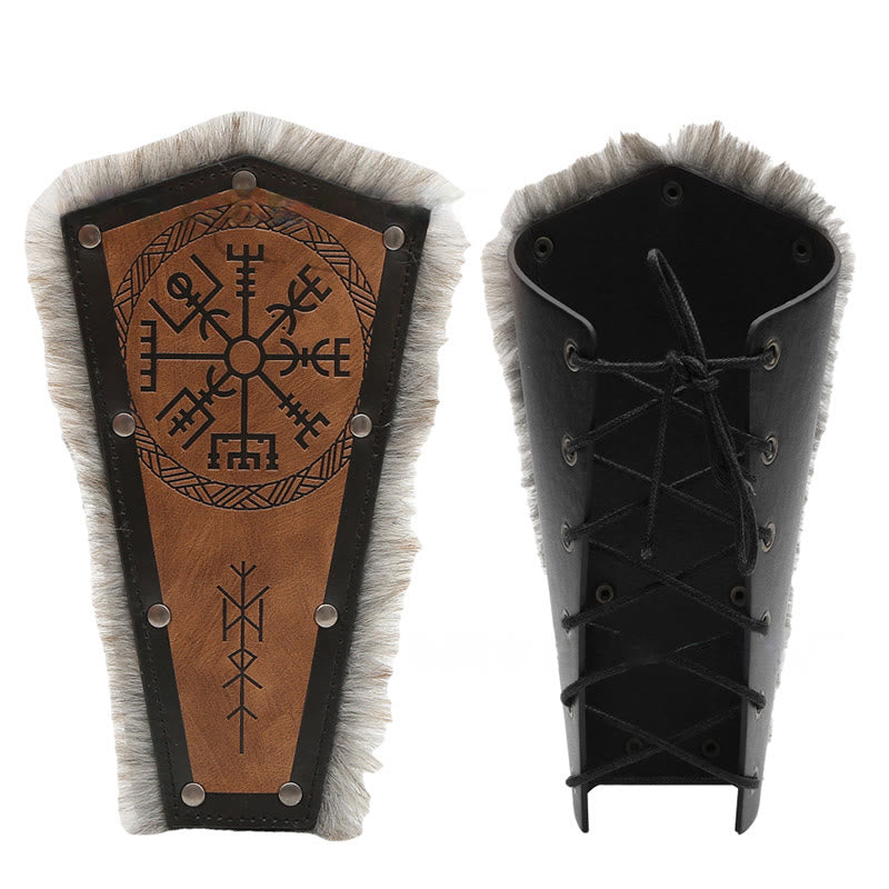 WorldNorse Vegvisir Guard Eco Leather Arm Bracers