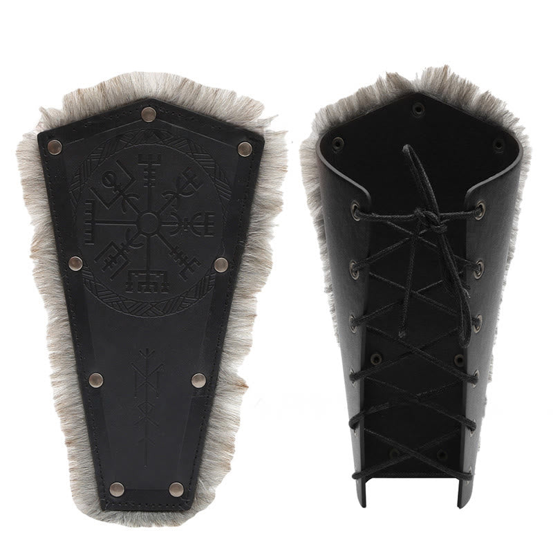 WorldNorse Vegvisir Guard Eco Leather Arm Bracers