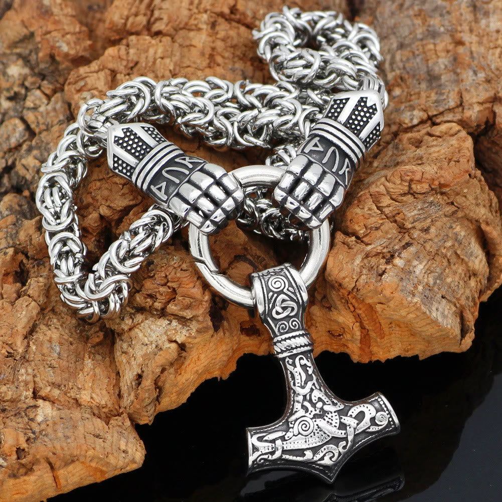 WorldNorse Viking Mjolnir Thor's Hammer Necklace - Silver - 80cm - image 0