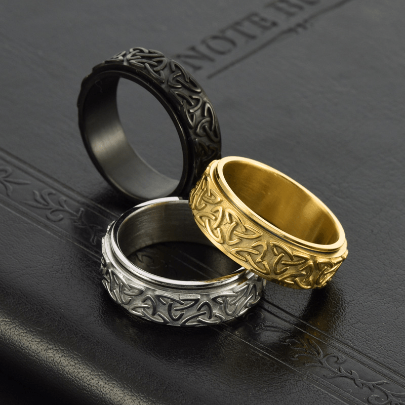 WorldNorse Viking Triquetra Spinner Ring - image 0