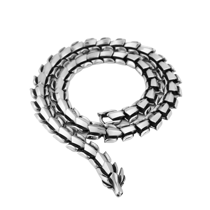 WorldNorse Norse Dragon Punk Necklace - Silver - 70cm - image 0